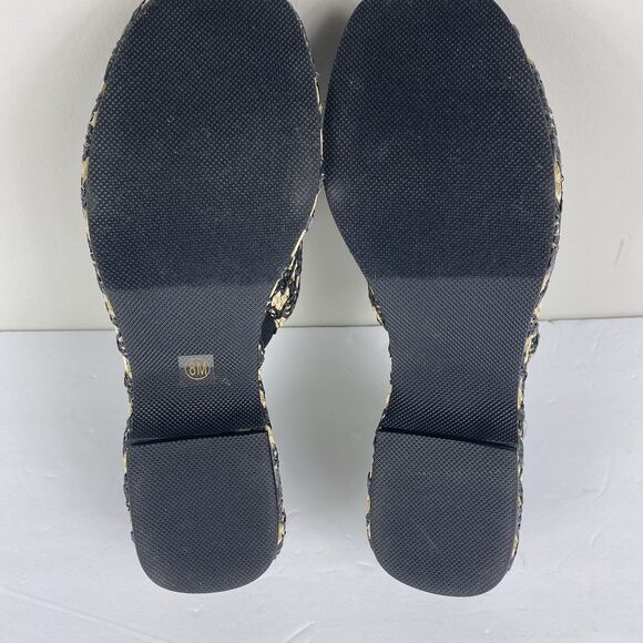 Beach Matisse Womens 8 Sandals Raffia Platform Clog Marble Black NEW Beach Y2K - Picture 6 of 7